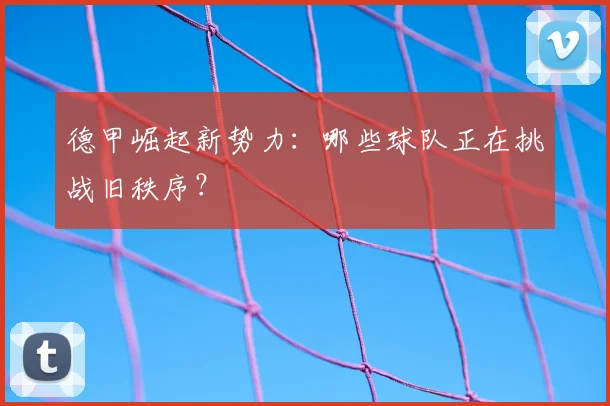 德甲崛起新势力：哪些球队正在挑战旧秩序？